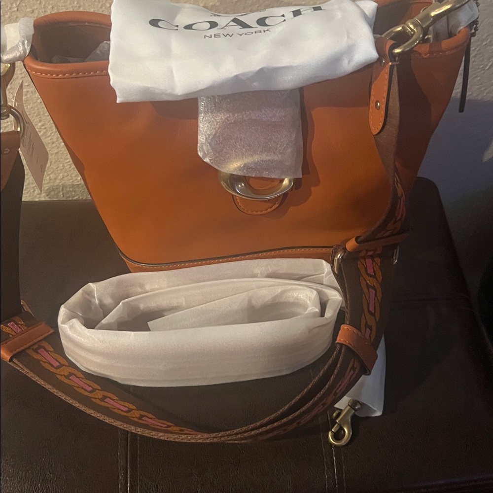 Coach STF CLF Tali Bucket Women's Tan Leather Bag B4/canyon - Picture 11 of 11